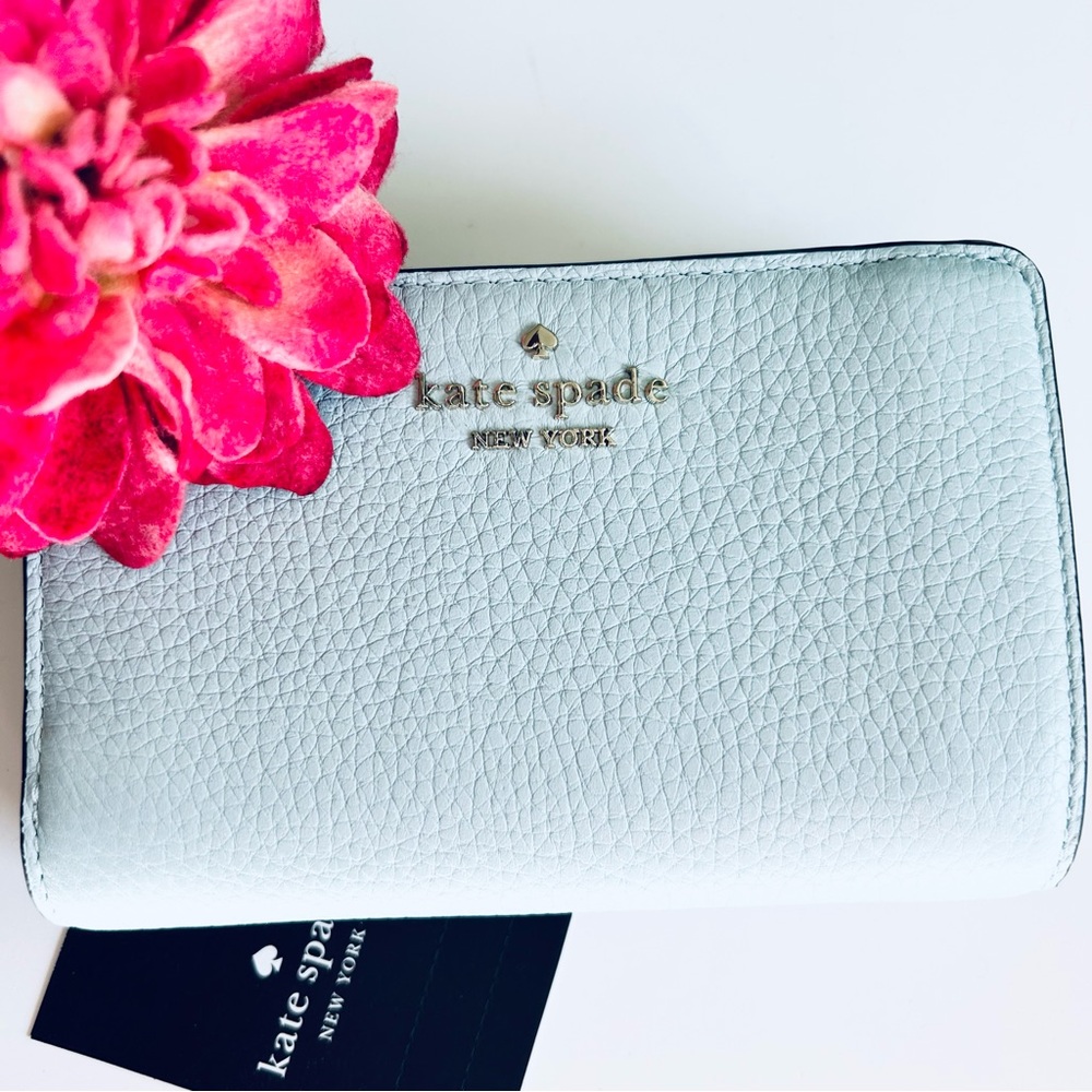 kate spade Leila Medium Compact Bifold Wallet Dewy Blue NWT - Picture 14 of 14